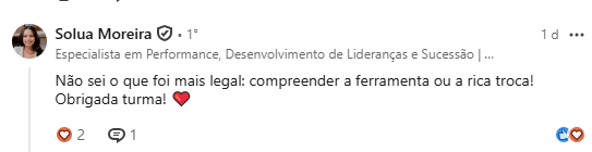 Depoimento de Solua Moreira sobre a turma de Job Crafting