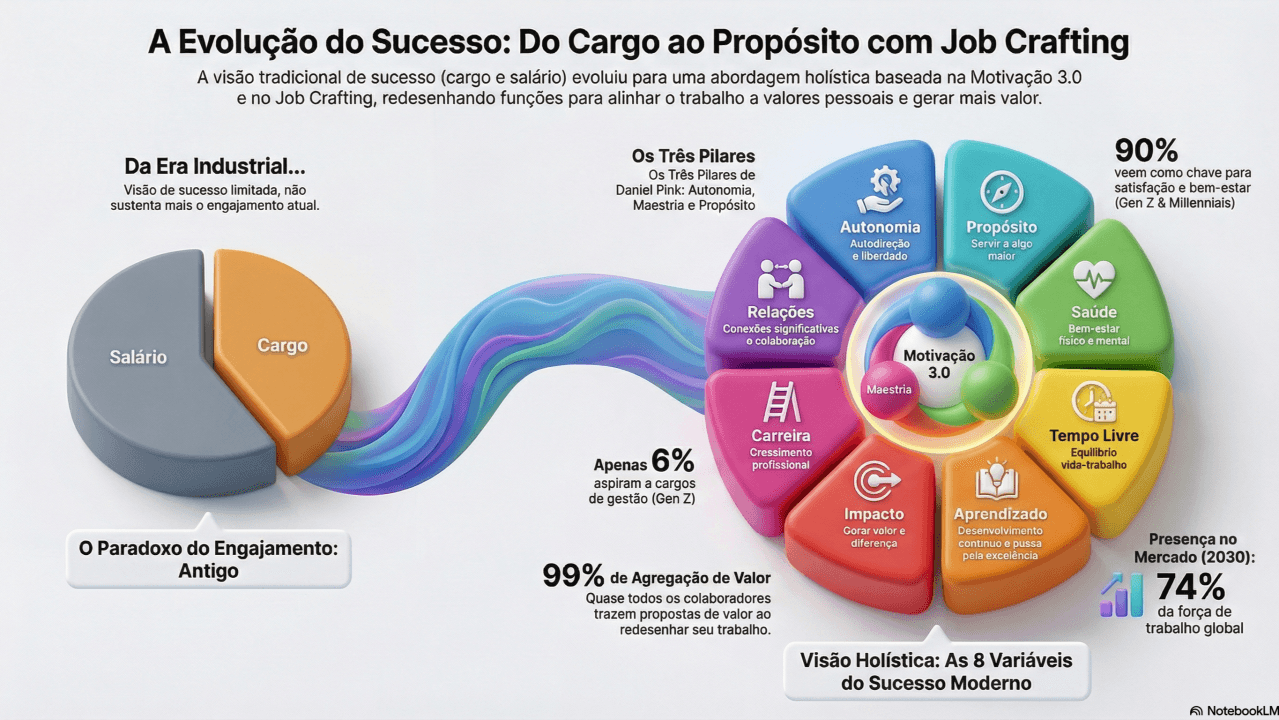 Ampliando os critérios de sucesso – Job Crafting + Motivação 3.0 (Daniel Pink)