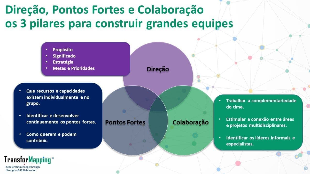 Direção, Pontos Fortes e Colaboração os 3 pilares para construir grandes equipes